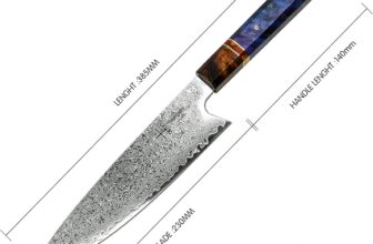 Damascus Chef Knife Gyuto Hajegato Unique One of Kind Handle Professional 8 Inch